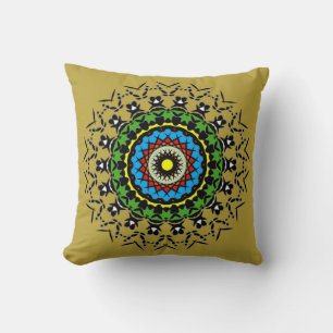 Floral Mandala Seamless Throw Pillow
