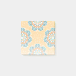 Floral Mandala Tile in Orange & Teal Post-it Notes