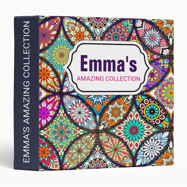 Floral mandalas creative circles art pattern binder (Front/Spine)