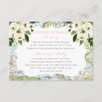 Floral Map Pink Travel Theme Baby Shower Info
