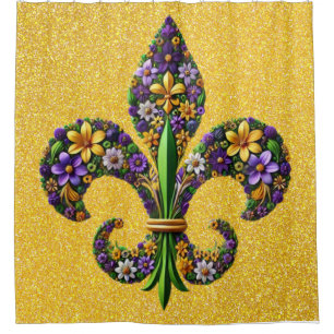 Floral Mardi Gras fleur de lis
