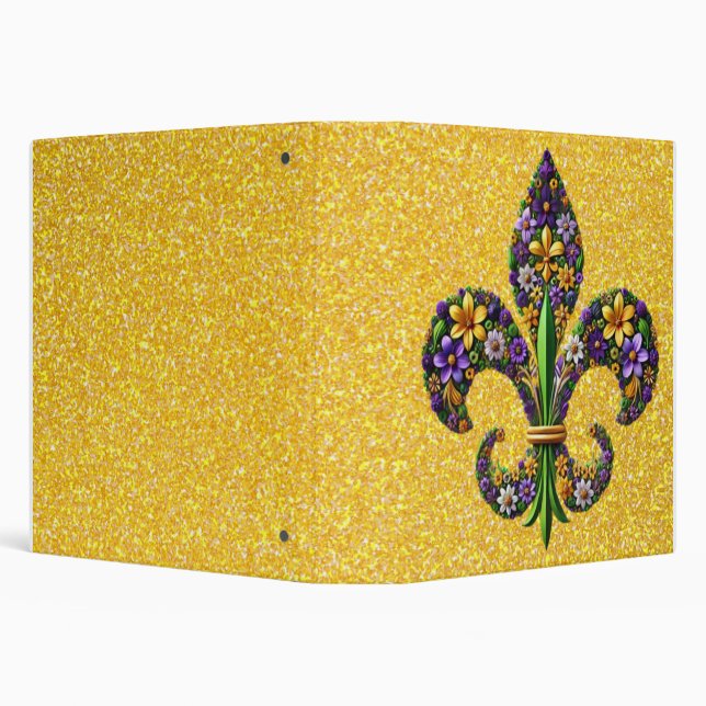 Floral Mardi Gras fleur de lis Binder (Background)