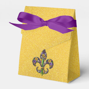 Floral Mardi Gras fleur de lis Favor Box