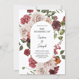 Floral Marsala Faire-part de mariage