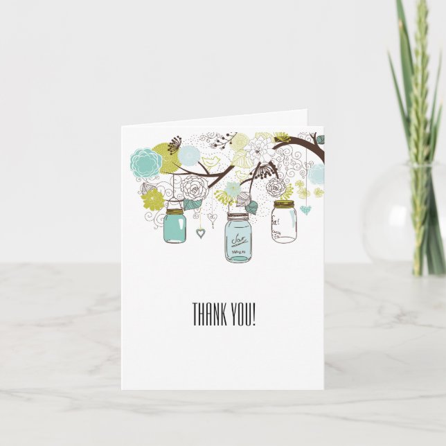 Floral Mason Jars Merci (Devant)