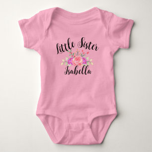 Floral Matching big sister little sis  Baby Bodysuit