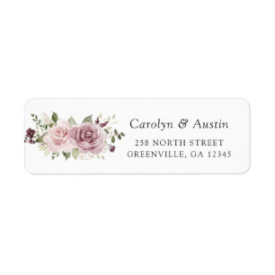 Floral Mauve Blush Green Adresse de retour