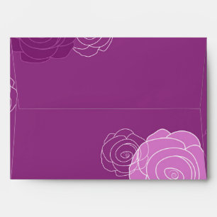 Floral Mauve Purple Bridal Invitation Envelopes