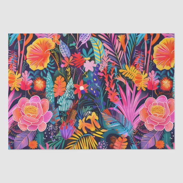 Floral Maximalism Bright Flower Tissue Paper (Front)