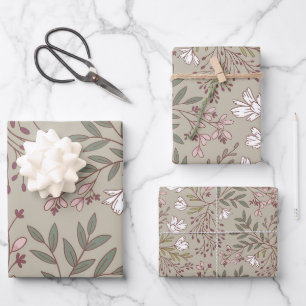 Floral Meadow Dreams Wildflower Botanicals Wrapping Paper Sheet