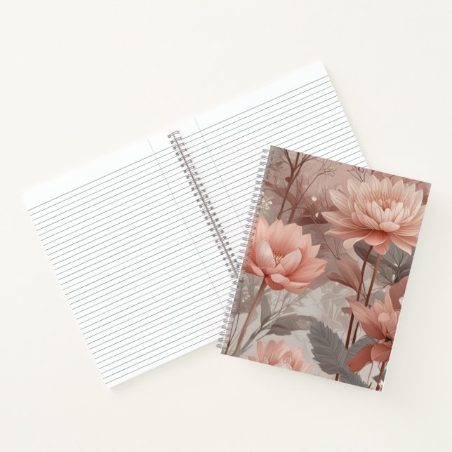 Floral Meadow in Blush and Nutmeg Notebook (Inside)