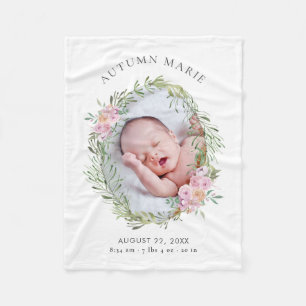 Floral Meadow Stats Baby Blanket