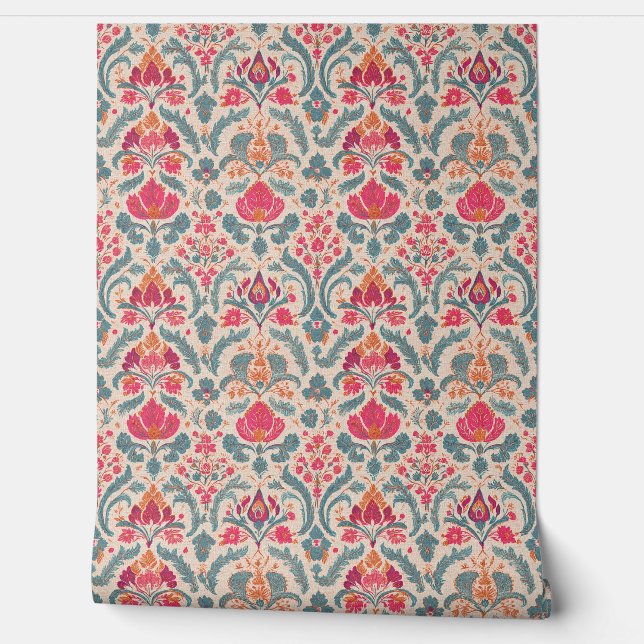 Floral Medallion Pattern Wallpaper (Unrolling)