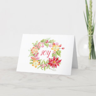 Floral Medley Holiday Wreath Christmas Card