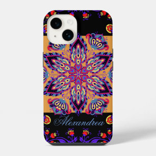 Floral Mehndi Art, Violet Nature iPhone 14 Case