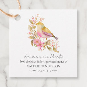 Floral Memorial Bird Seed Favour Tags