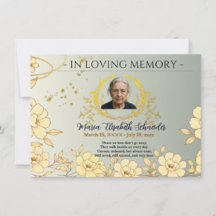 Floral Memorial Card - Sympathy keepsake