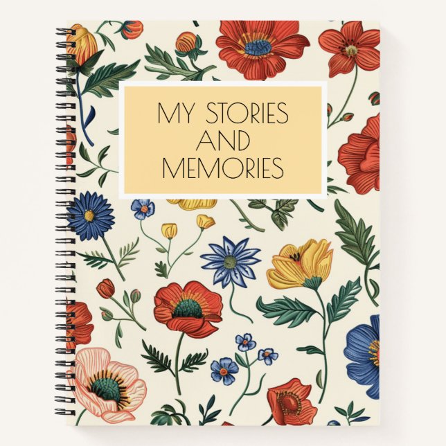 Floral Memory Journal - My Stories And Memories (Front)