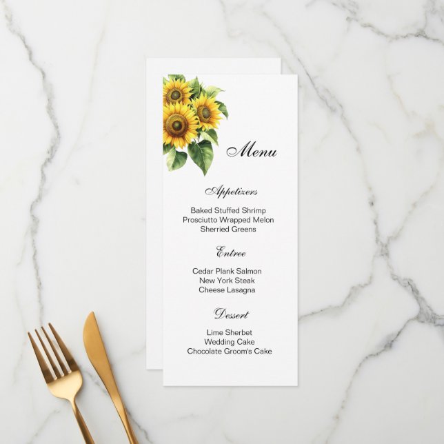 Floral Menu Card (Front/Back In Situ)