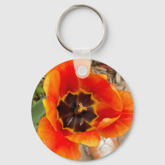Floral Metal Keychain 