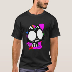 Floral Mexican Cat Day of the Dead Dia De Muertos  T-Shirt