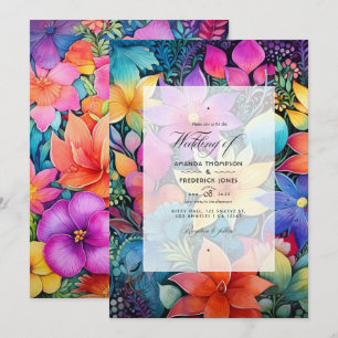 Floral Mexican Fiesta Floral Wedding Invitation
