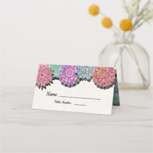 Floral Mexican Fiesta Mandala table cards