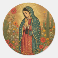 Floral Mexican Mary Guadalupe Religious