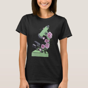 Floral Microscope Medical Laboratory Biology Micro T-Shirt