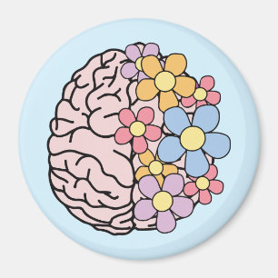 Floral Mind Brain Magnet