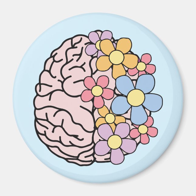 Floral Mind Brain Magnet (Front)