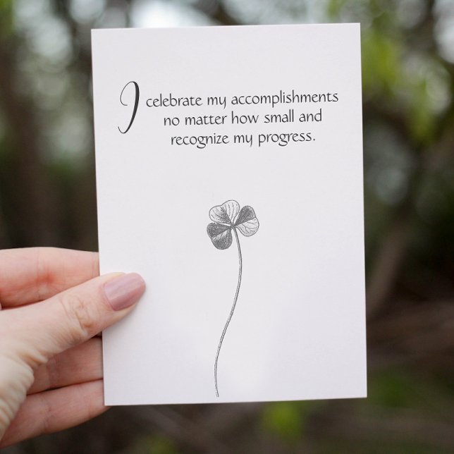 Floral Minimalist Customizable Affirmation Card  (Creator Uploaded)