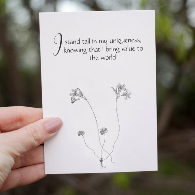 Floral Minimalist Customizable Affirmation Card  (Creator Uploaded)