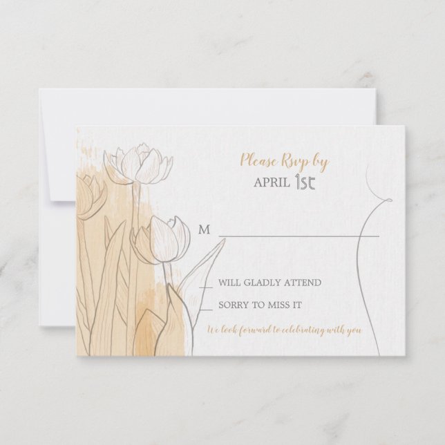 Floral Minimalist Watercolor RSVP Card (Front)