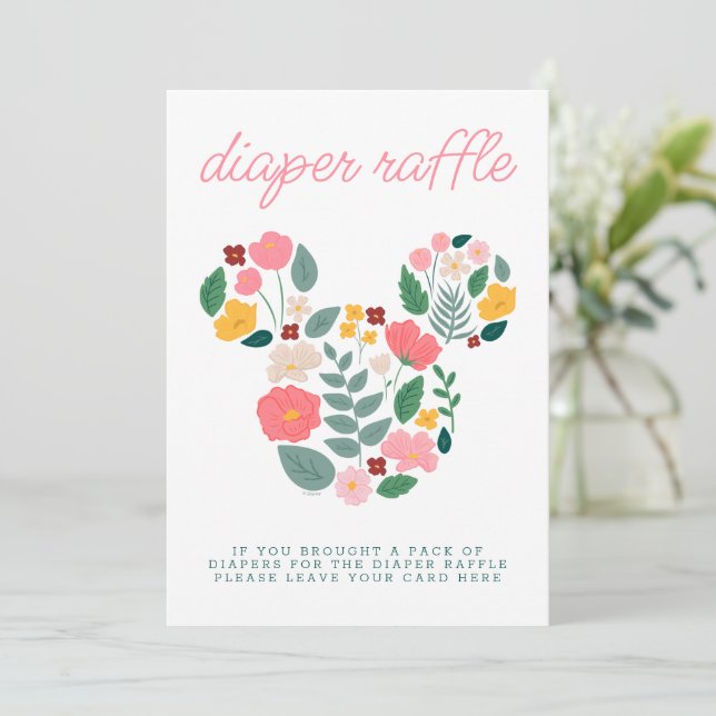 Floral Minnie Mouse Baby Shower Invitation (Standing Front)