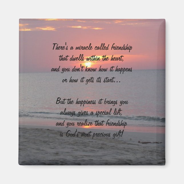 Floral Miracle Of Friendship Poem Magnet (Front)