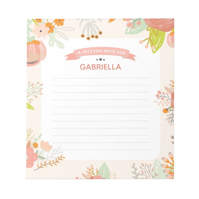 Floral Mitzvah Note (Front)