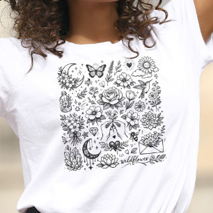 Floral Mix Tattoos T-Shirt