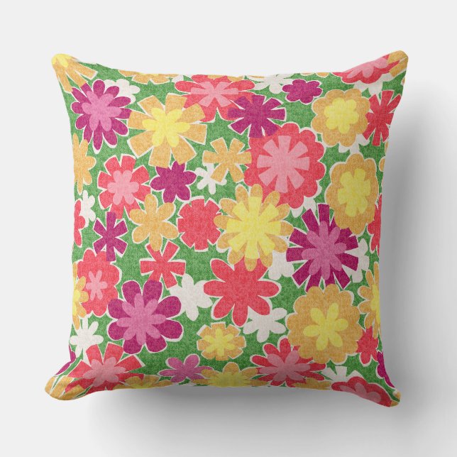 Floral Mix Throw Pillow (Front)