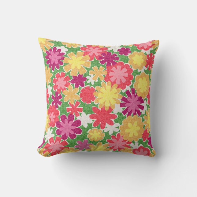 Floral Mix Throw Pillow (Front)