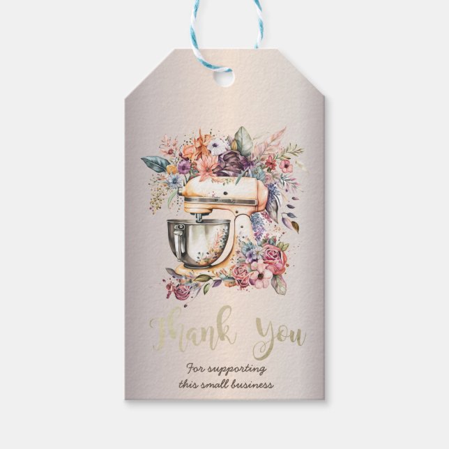 Floral Mixer Bakery   Gift Tags (Front)