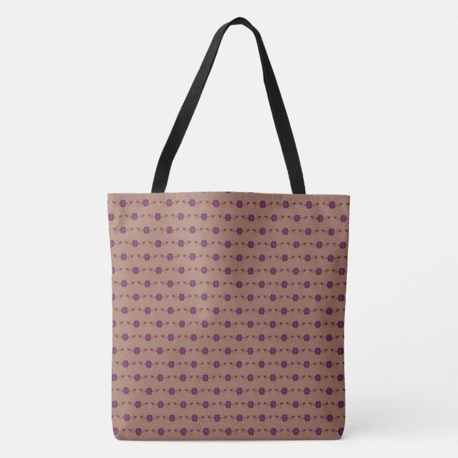 Floral mocha mousse tote bag (Front)