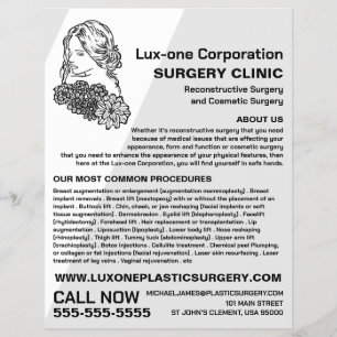 Floral Model, Plastic Surgeon, Plastic Surgery Flyer