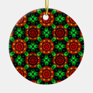 Floral Modern Boho Elegant Abstract Pattern #504 Ceramic Ornament