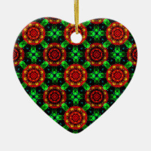 Floral Modern Boho Elegant Abstract Pattern #504 Ceramic Ornament