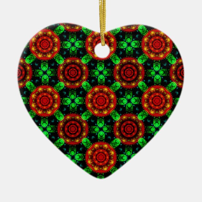 Floral Modern Boho Elegant Abstract Pattern #504 Ceramic Ornament (Front)