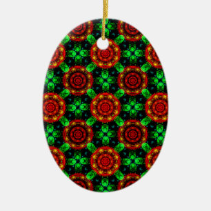 Floral Modern Boho Elegant Abstract Pattern #504 Ceramic Ornament