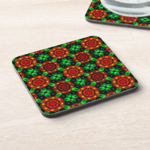 Floral Modern Boho Elegant Abstract Pattern #504 Coaster