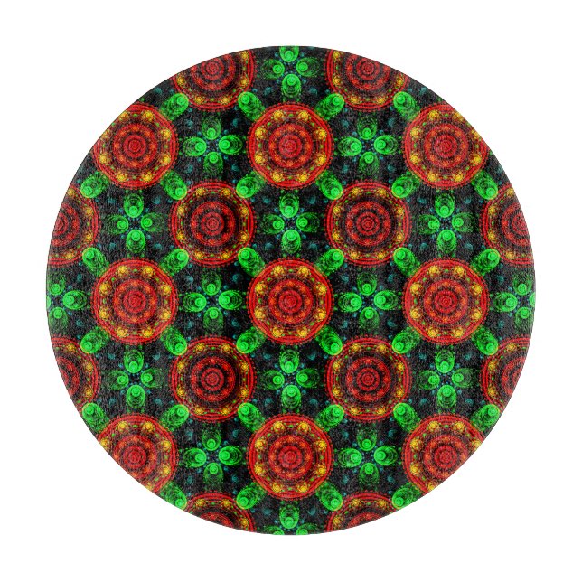 Floral Modern Boho Elegant Abstract Pattern #504 Cutting Board (Front)