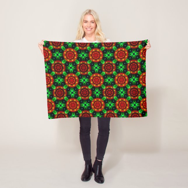 Floral Modern Boho Elegant Abstract Pattern #504 Fleece Blanket (In Situ)